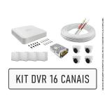 Kit Cftv Dvr 16 Canais/16 Cameras Dome/cabo/conectores/caixa S. Hilook