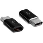 Adaptador Otg Micro Usb V8 F 2.0 X Usb M Tipo C 3.1 Preto