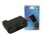 Hub Usb 2 Portas 2.0 C/leit.cartao Sd/microsd Conec.girat.kp-t123 Knup