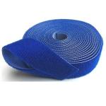 Velcro Dupla Face Slim Para Organização De Cabos Azul De 3.6mt