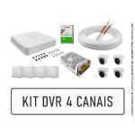 Kit Cftv Dvr 4 Canais/4 Cameras Dome/hd 1tb/cabo/conectores/cx. Hilook