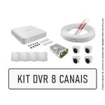 Kit Cftv Dvr 8 Canais/8 Cameras Dome/cabo/conectores/caixa S. Hilook