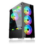 Gabinete Gamer Mid Tower Fs Glass Black Line Lex4