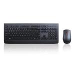 Kit Teclado E Mouse Sem Fio Laser 1600dpi Preto Lenovo