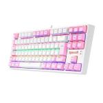 Teclado Usb Gamer Mecanico Daksa Bco/rsa Keyboard Sw Marrom Redragon