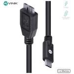 Cabo Adaptador Tipo C P/ Micro Usb B V3.2 Gen1 5gbps 1m C32mub12 Vinik