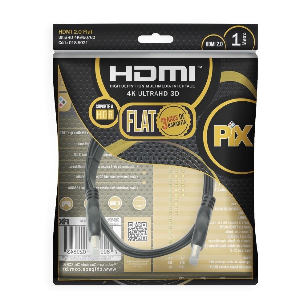 Cabo Hdmi X Hdmi 1 Mt 2.0 4k Hdr 19p Flat Gold Chip Sce