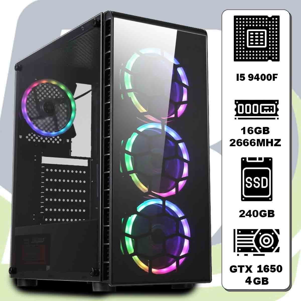 Computador Kit Gamer I5 10400f / 16gb / Ssd 240gb / Gtx1650 4gb