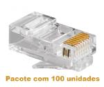 Conector Rj45 Cat5 Pacote C/ 100 Un