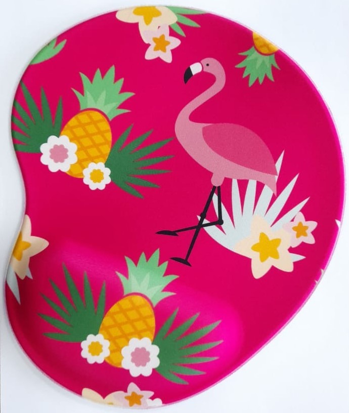 Mouse Pad Tecido C/ Apoio Flamingo Rosa Ma500