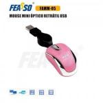 Mouse Usb Retratil Rosa Famm-05 Feasso
