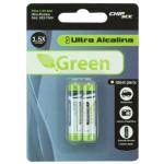 Pilha Alcalina Aaa Green Lr03 C/ 2 Unidades Blister Chip Sce