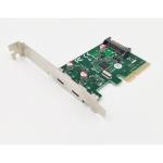 Placa Pci-e Com 2 Portas Tipo C X4 Normal E Low Profile Jc-pci-tyc F3